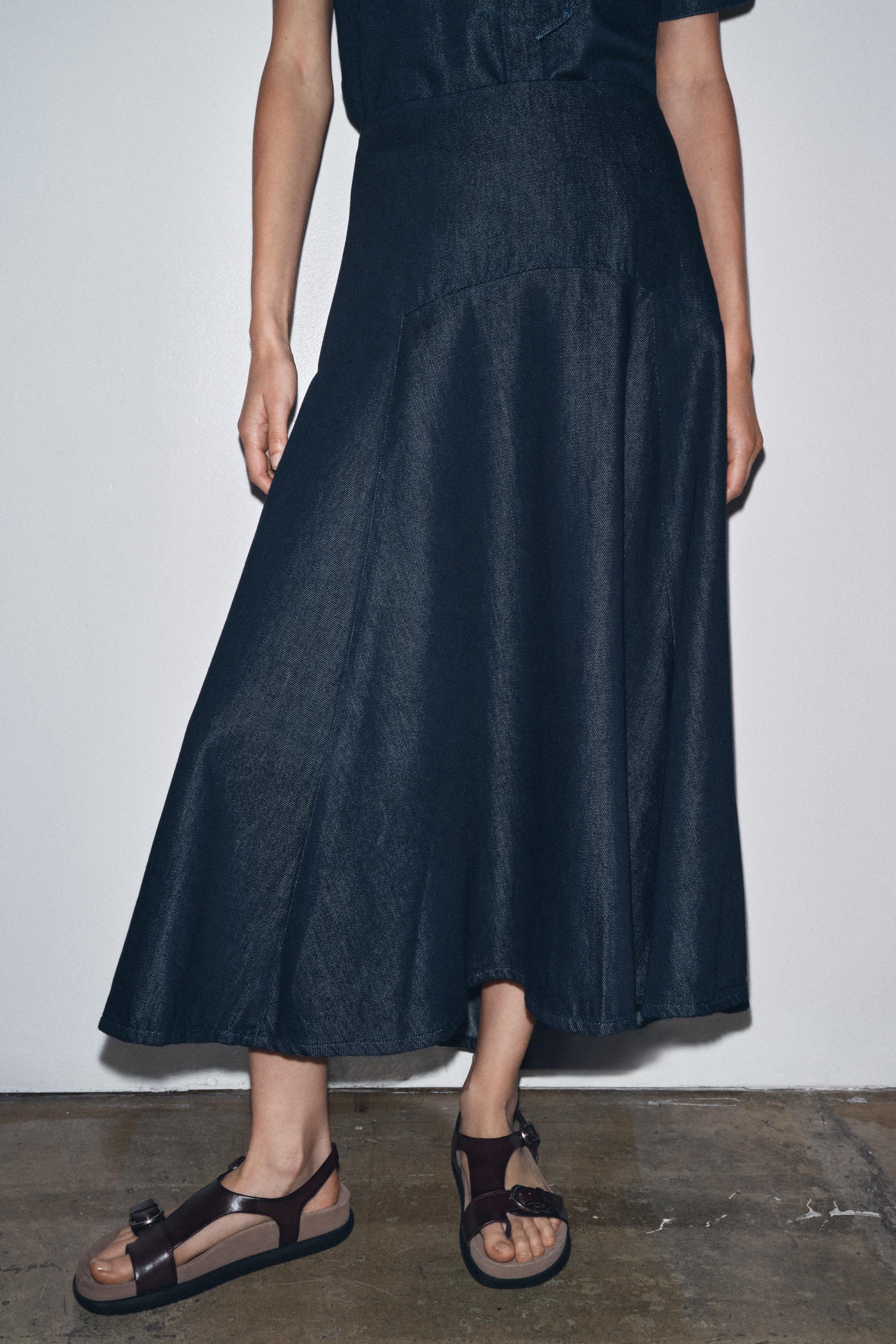 ZW COLLECTION DENIM MIDI SKIRT
